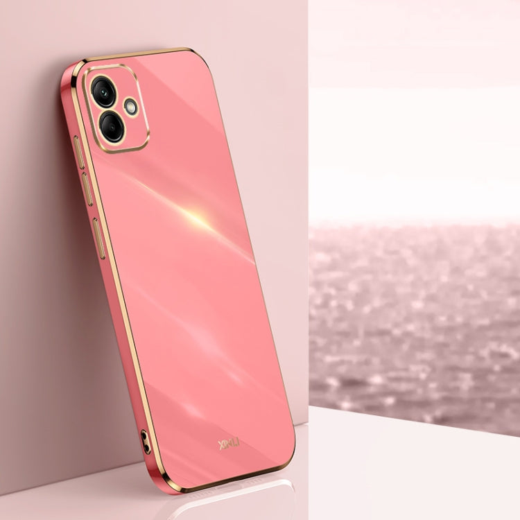 XINLI Straight Edge 6D Electroplate TPU Phone Case – TPU, For Samsung Galaxy A05, For Samsung Galaxy A05s, For Samsung Galaxy M34 5G For Samsung Galaxy A05 Hawthorn Red