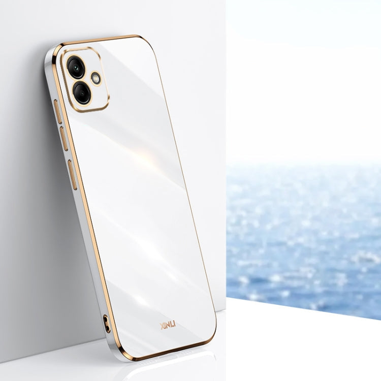 XINLI Straight Edge 6D Electroplate TPU Phone Case – TPU, For Samsung Galaxy A05, For Samsung Galaxy A05s, For Samsung Galaxy M34 5G For Samsung Galaxy A05 White