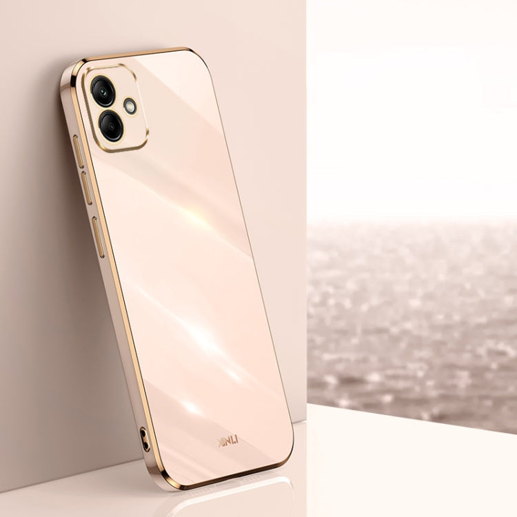XINLI Straight Edge 6D Electroplate TPU Phone Case – TPU, For Samsung Galaxy A05, For Samsung Galaxy A05s, For Samsung Galaxy M34 5G For Samsung Galaxy A05 Pink