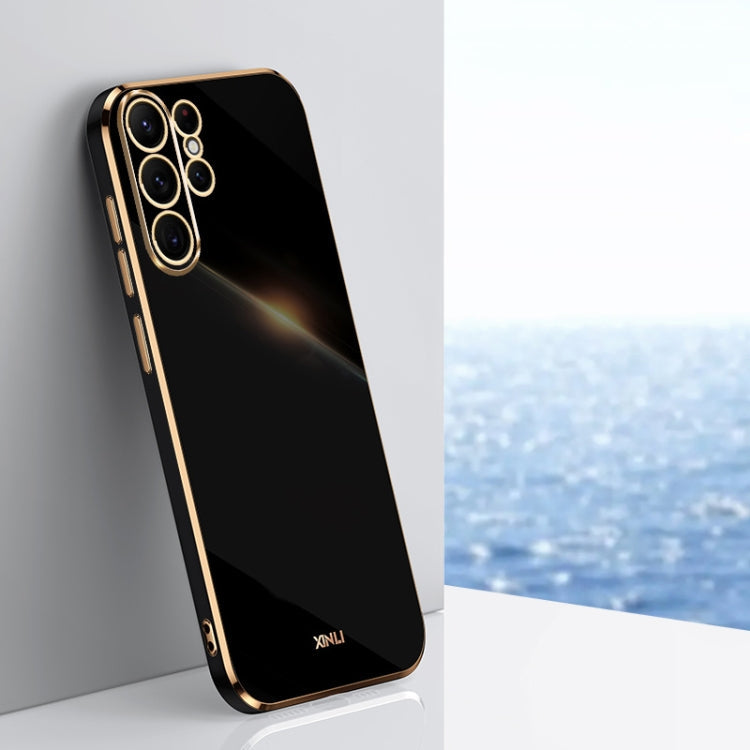 XINLI Straight Edge 6D Electroplate TPU Phone Case – TPU, For Samsung Galaxy A55, For Samsung Galaxy A35 5G, For Samsung Galaxy S24 Ultra 5G For Samsung Galaxy S24 Ultra 5G Black