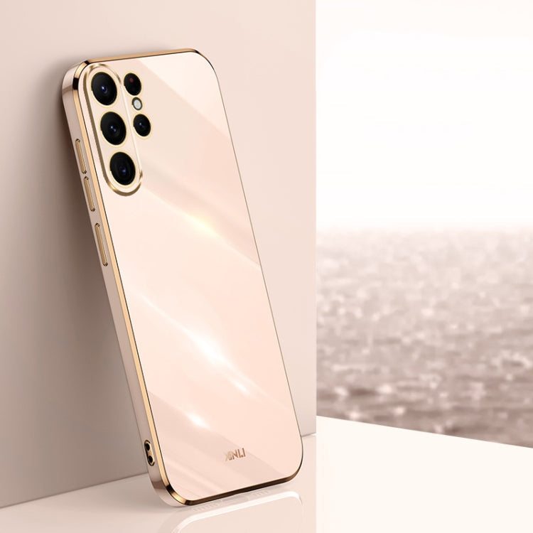 XINLI Straight Edge 6D Electroplate TPU Phone Case – TPU, For Samsung Galaxy A55, For Samsung Galaxy A35 5G, For Samsung Galaxy S24 Ultra 5G For Samsung Galaxy S24 Ultra 5G Pink