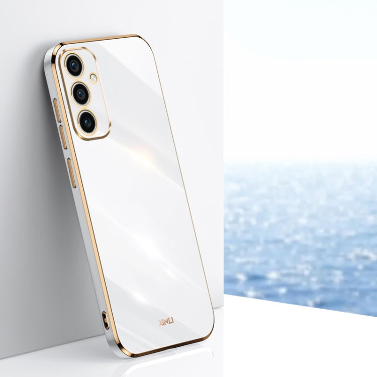 XINLI Straight Edge 6D Electroplate TPU Phone Case – TPU, For Samsung Galaxy A55, For Samsung Galaxy A35 5G, For Samsung Galaxy S24 Ultra 5G For Samsung Galaxy A35 5G White