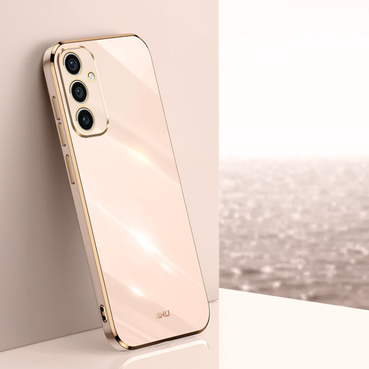 XINLI Straight Edge 6D Electroplate TPU Phone Case – TPU, For Samsung Galaxy A55, For Samsung Galaxy A35 5G, For Samsung Galaxy S24 Ultra 5G For Samsung Galaxy A35 5G Pink