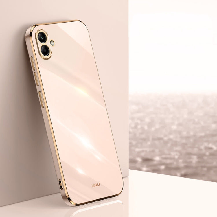 XINLI Straight Edge 6D Electroplate TPU Phone Case – TPU, For Samsung Galaxy F14 5G, For Samsung Galaxy M14 5G, For Samsung Galaxy A04e 4G For Samsung Galaxy A04e 4G Pink