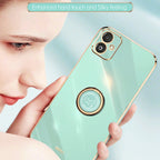 XINLI Straight Edge 6D Electroplate TPU Phone Case with Ring Holder, For Samsung Galaxy F14 5G, For Samsung Galaxy M14 5G, For Samsung Galaxy A04e 4G