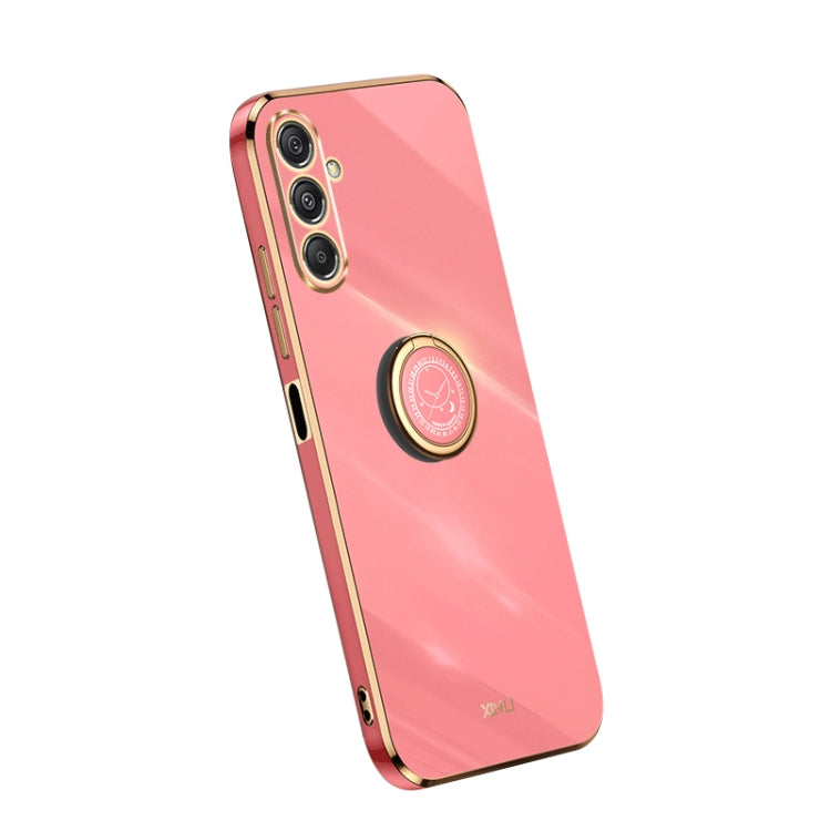 XINLI Straight Edge 6D Electroplate TPU Phone Case with Ring Holder – Ring Holder, TPU, For Samsung Galaxy A05, For Samsung Galaxy A05s, For Samsung Galaxy M34 5G For Samsung Galaxy M34 5G Hawthrn Red