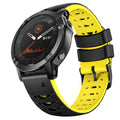 Watch Band – Silicone (22mm) #9 For Garmin Fenix 7 Black Yellow