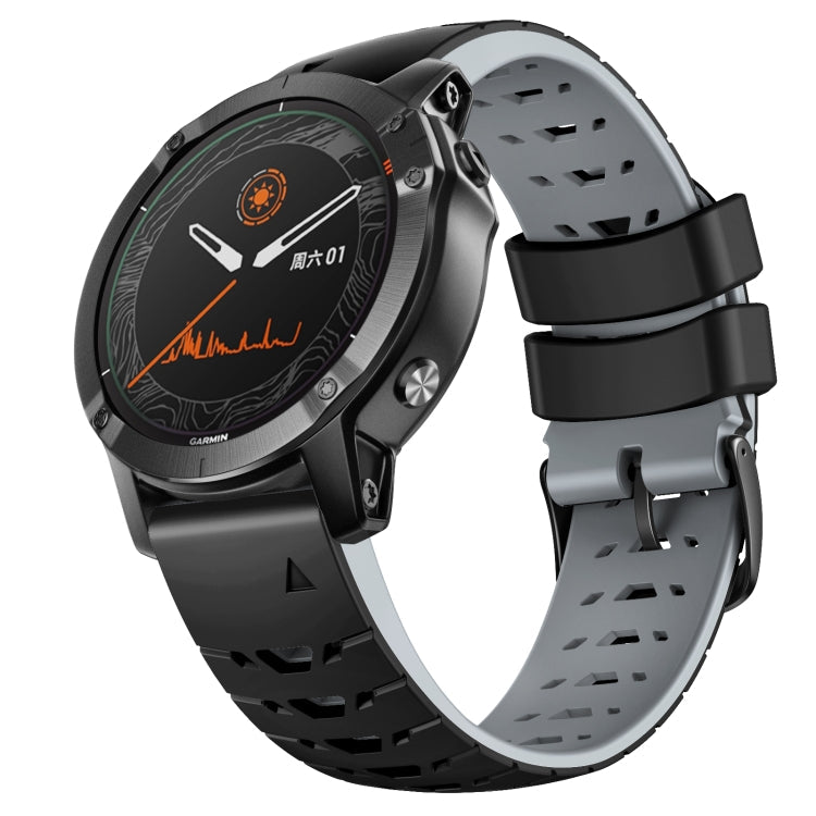 Watch Band – Silicone (22mm) #9 For Garmin Fenix 7 Black Grey