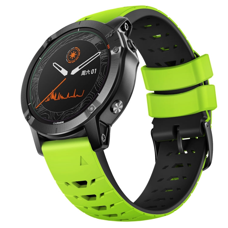 Watch Band – Silicone (22mm) #9 For Garmin Fenix 7 Green Black