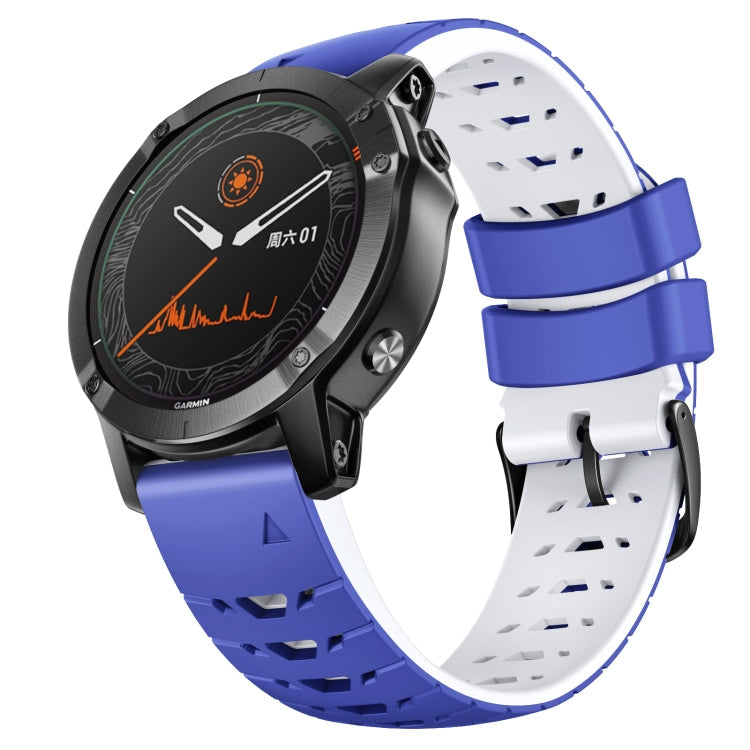 Watch Band – Silicone (22mm) #9 For Garmin Fenix 7 Dark Blue White