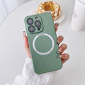 Magsafe Magnetic PC Shockproof Phone Case With Camera Lens, For iPhone 14 Pro, For iPhone 14 Plus, For iPhone 14 For iPhone 14 Pro Green