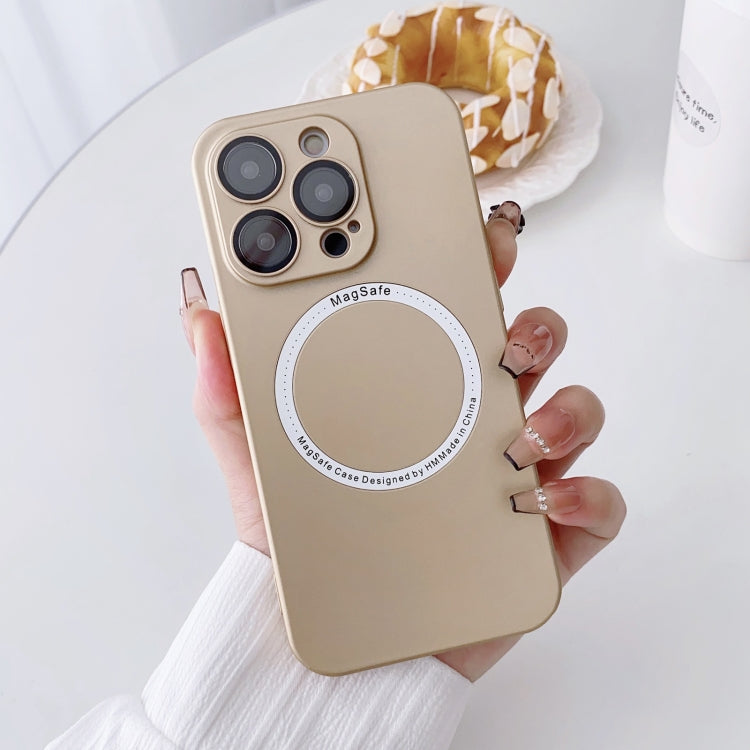 Magsafe Magnetic PC Shockproof Phone Case With Camera Lens – Shockproof, Magnetic, For iPhone 14 Pro, For iPhone 14 Plus, For iPhone 14 For iPhone 14 Gold