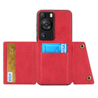 Double Buckle Magnetic PU+TPU Phone Case – Magnetic, Card Slot, Leather, For Huawei P60 / P60 Pro