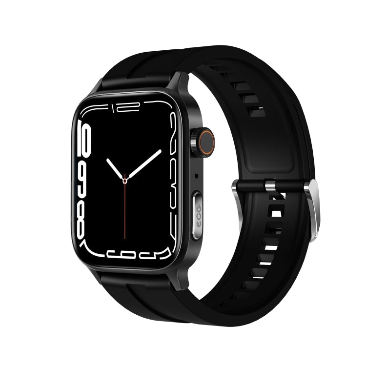 G22 1.85 inch TFT Screen Silicone Band Health Smart Watch, Support Bluetooth Call / Plateau Blood Oxygen / Body Temperature / Arrhythmia / TI Heart Rate Monitoring Black