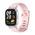 Mijobs Flat Hole Breathable TPU Watch Band, For Redmi Watch 3 For Redmi Watch 3 Pink+Silver
