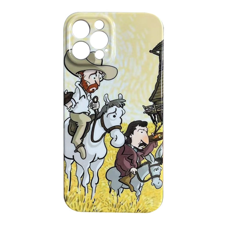 Oil Painting Pattern Glossy PC Phone Case, For iPhone SE 2022/2020 / 8 / 7, For iPhone 13 Pro Max, For iPhone 13 Pro, For iPhone 13 For iPhone SE 2022 2020 8 7 Horse Riding
