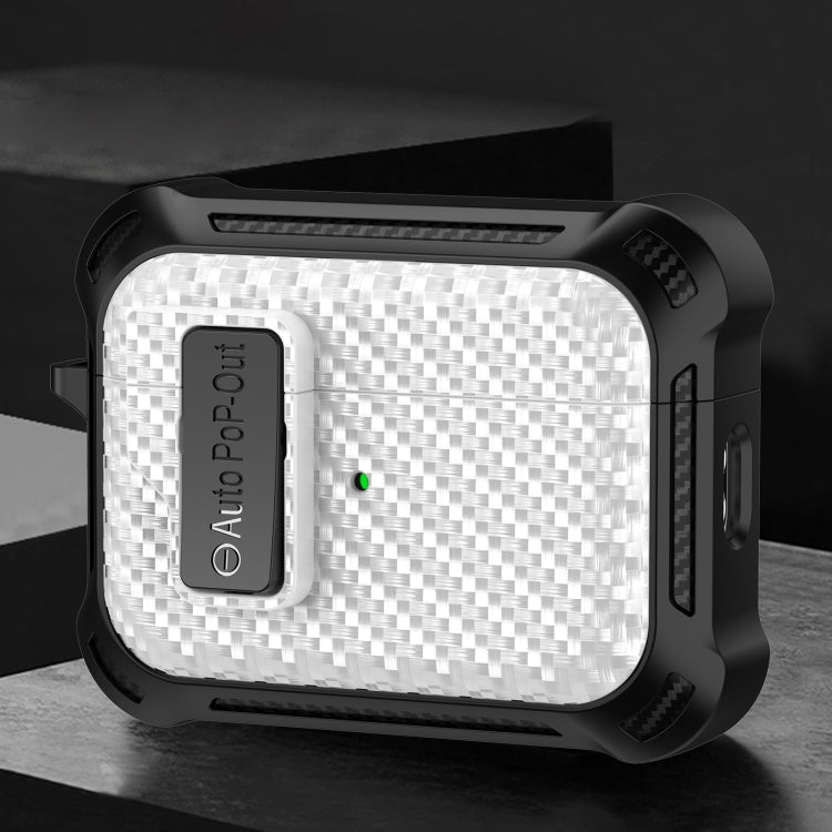 Alpha Carbon Fiber Wireless Bluetooth Earphone Protective Case, For... For AirPods Pro 2 White