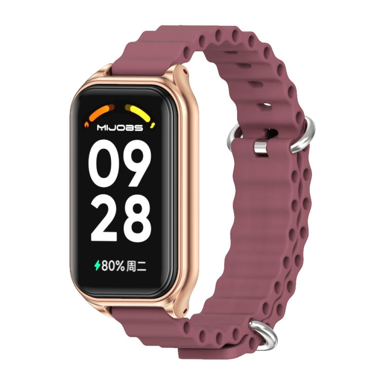 Watch Band – Silicone (Xiaomi Smart Band 8) For Xiaomi Smart Band 8 Active Redmi Band 2 Wine Red Rose Gold