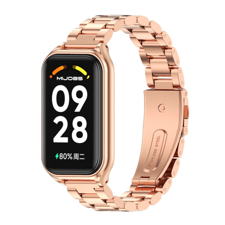 Watch Band – Stainless Steel (Xiaomi Smart Band 8) For Xiaomi Smart Band 8 Active Redmi Band 2 Rose Gold