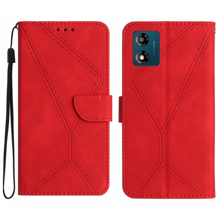 Stitching Embossed Leather Phone Case – Wear-resistant, Card Slot, Kickstand, For Moto G53 5G / G23 / G13 4G, For Motorola Moto E13 4G, For Motorola Moto G73 5G, For Motorola Moto G 5G 2023 For Motorola Moto E13 4G Red