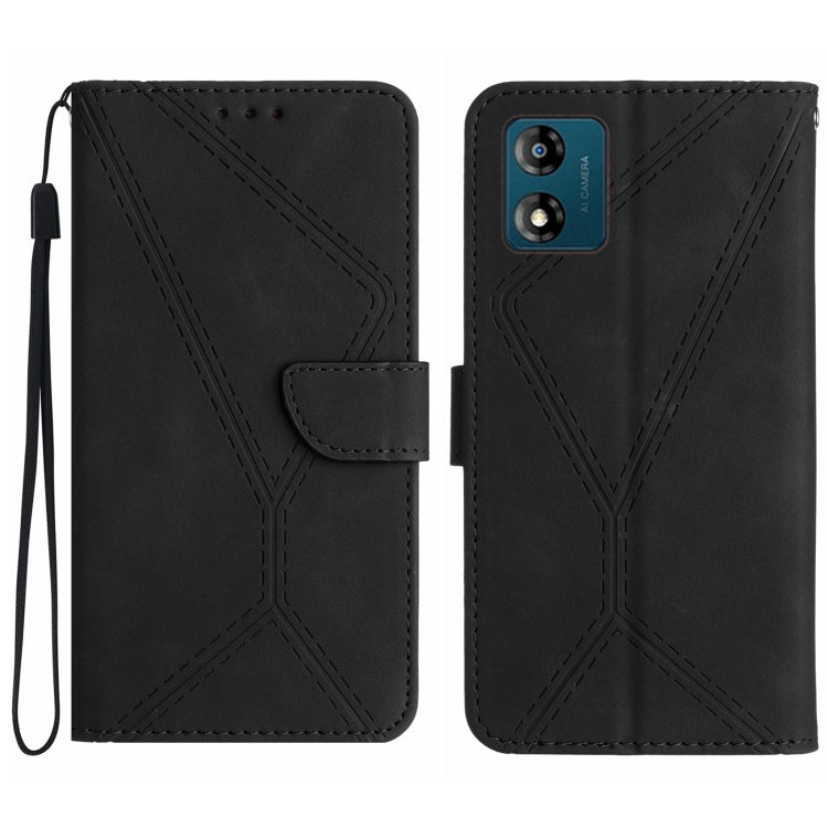 Stitching Embossed Leather Phone Case – Wear-resistant, Card Slot, Kickstand, For Moto G53 5G / G23 / G13 4G, For Motorola Moto E13 4G, For Motorola Moto G73 5G, For Motorola Moto G 5G 2023 For Motorola Moto E13 4G Black