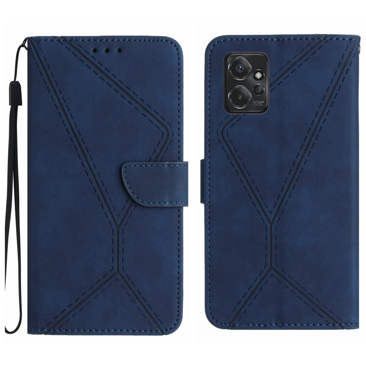 Stitching Embossed Leather Phone Case – Wear-resistant, Card Slot, Kickstand, For Motorola Edge 40, For Motorola Moto G Power 2023, For Motorola Moto G Stylus 5G 2023, For Motorola Edge 40 Pro 5G For Motorola Moto G Power 2023 Blue