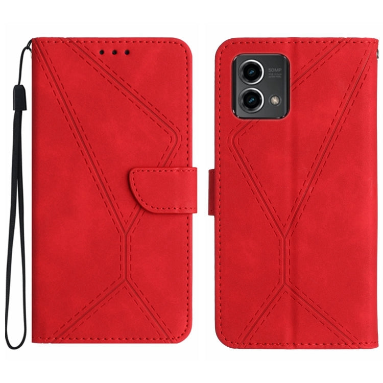 Stitching Embossed Leather Phone Case – Wear-resistant, Card Slot, Kickstand, For Motorola Edge 40, For Motorola Moto G Power 2023, For Motorola Moto G Stylus 5G 2023, For Motorola Edge 40 Pro 5G For Motorola Moto G Stylus 5G 2023 Red