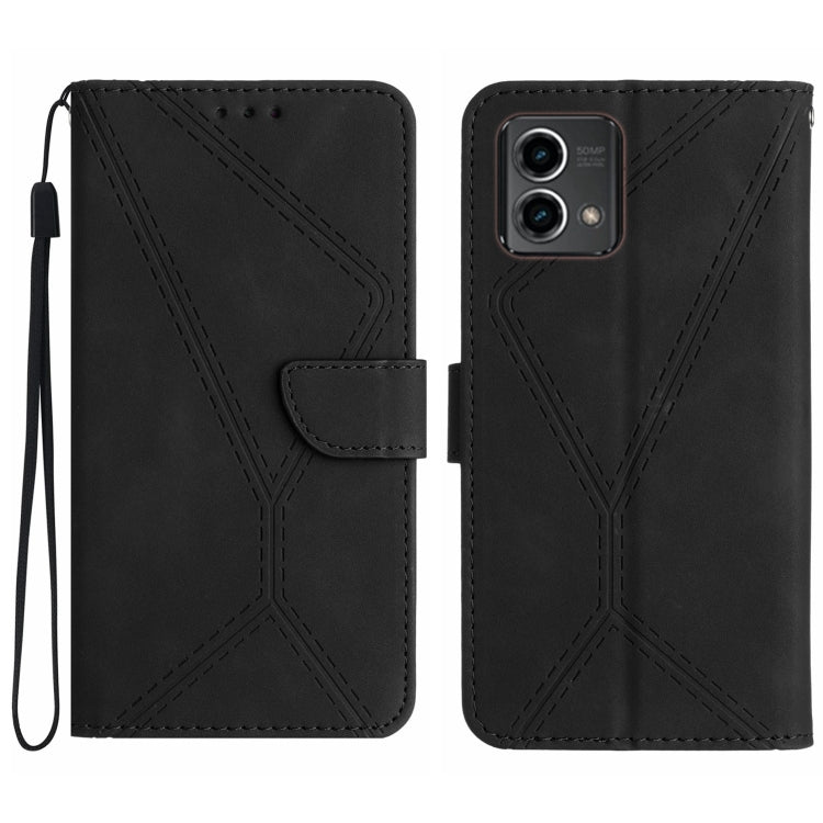 Stitching Embossed Leather Phone Case – Wear-resistant, Card Slot, Kickstand, For Motorola Edge 40, For Motorola Moto G Power 2023, For Motorola Moto G Stylus 5G 2023, For Motorola Edge 40 Pro 5G For Motorola Moto G Stylus 5G 2023 Black