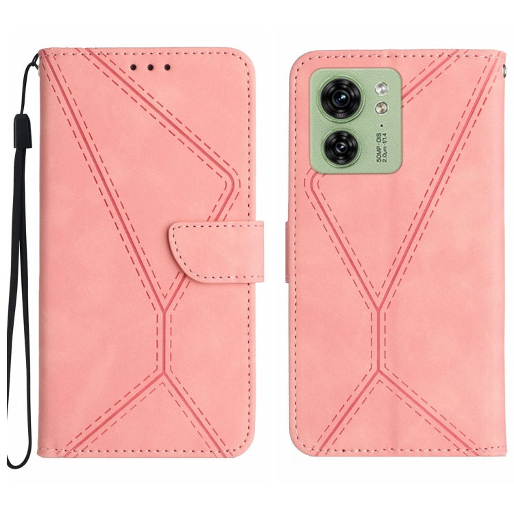 Stitching Embossed Leather Phone Case – Wear-resistant, Card Slot, Kickstand, For Motorola Edge 40, For Motorola Moto G Power 2023, For Motorola Moto G Stylus 5G 2023, For Motorola Edge 40 Pro 5G For Motorola Edge 40 Pink