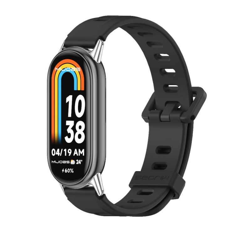 Watch Band – Silicone (Xiaomi Smart Band 10) #2 For Xiaomi Smart Band 10 9 8 Black+Silver
