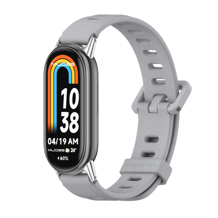 Watch Band – Silicone (Xiaomi Smart Band 10) #2 For Xiaomi Smart Band 10 9 8 Grey+Silver