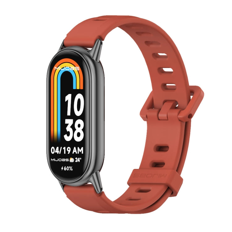 Watch Band – Silicone (Xiaomi Smart Band 10) #2 For Xiaomi Smart Band 10 9 8 Orange+Black