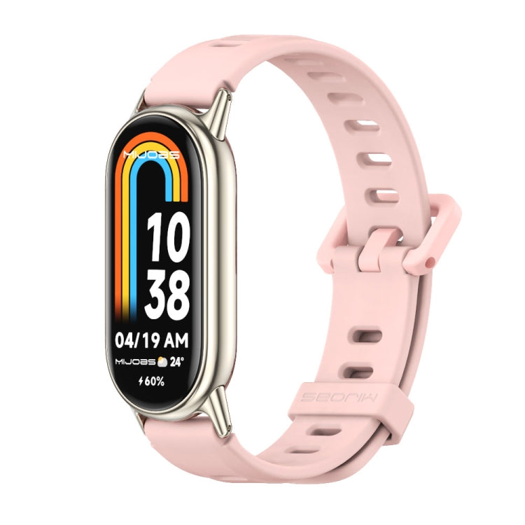 Watch Band – Silicone (Xiaomi Smart Band 10) #2 For Xiaomi Smart Band 10 9 8 Pink+Light Gold