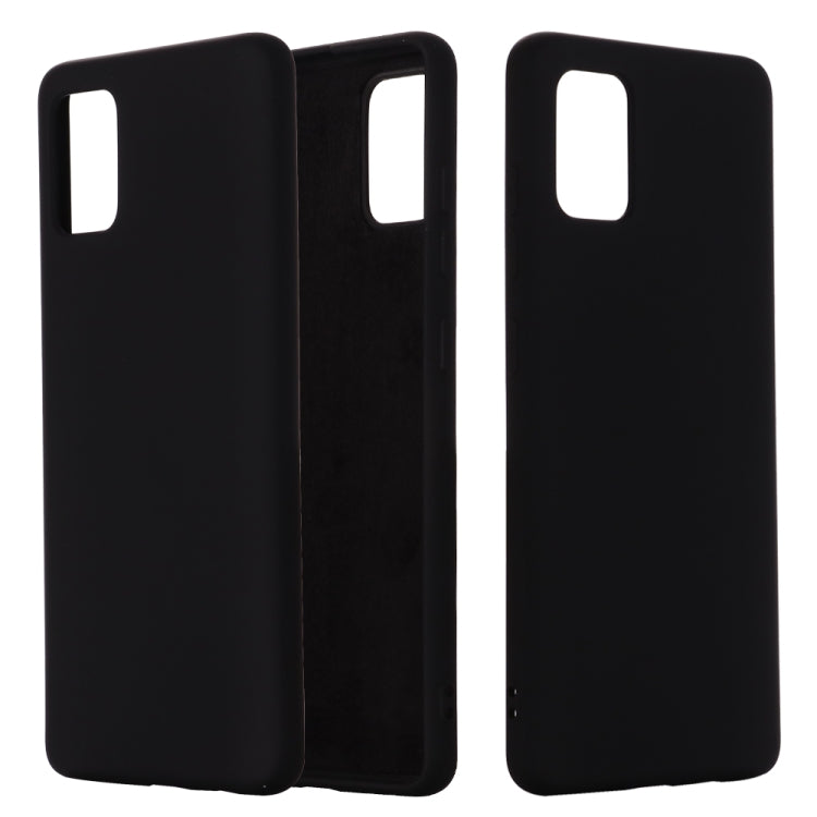 Solid Color Liquid Silicone Shockproof Full Coverage Protective Case, For Samsung Galaxy A51 5G For Samsung Galaxy A51 5G Black