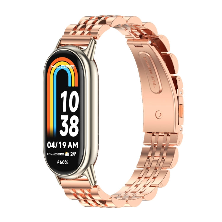 Watch Band – Stainless Steel (Xiaomi Smart Band 10) #4 For Xiaomi Smart Band 10 9 8 Rose Gold+Light Gold