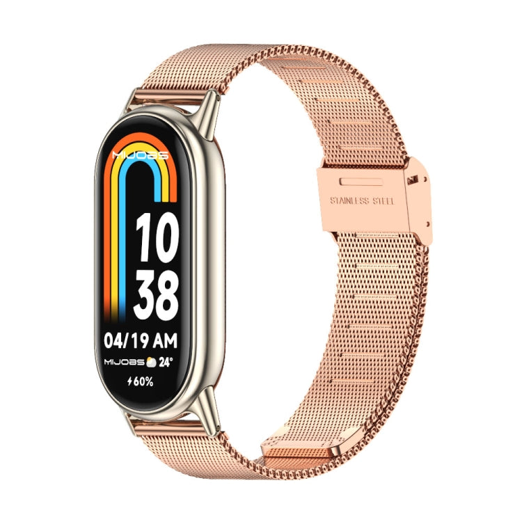 Watch Band – Stainless Steel (Xiaomi Smart Band 10) For Xiaomi Smart Band 10 9 8 Rose Gold+Light Gold