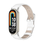 Watch Band – Leather (Xiaomi Smart Band 10) #2 For Xiaomi Smart Band 10 9 8 White Silver