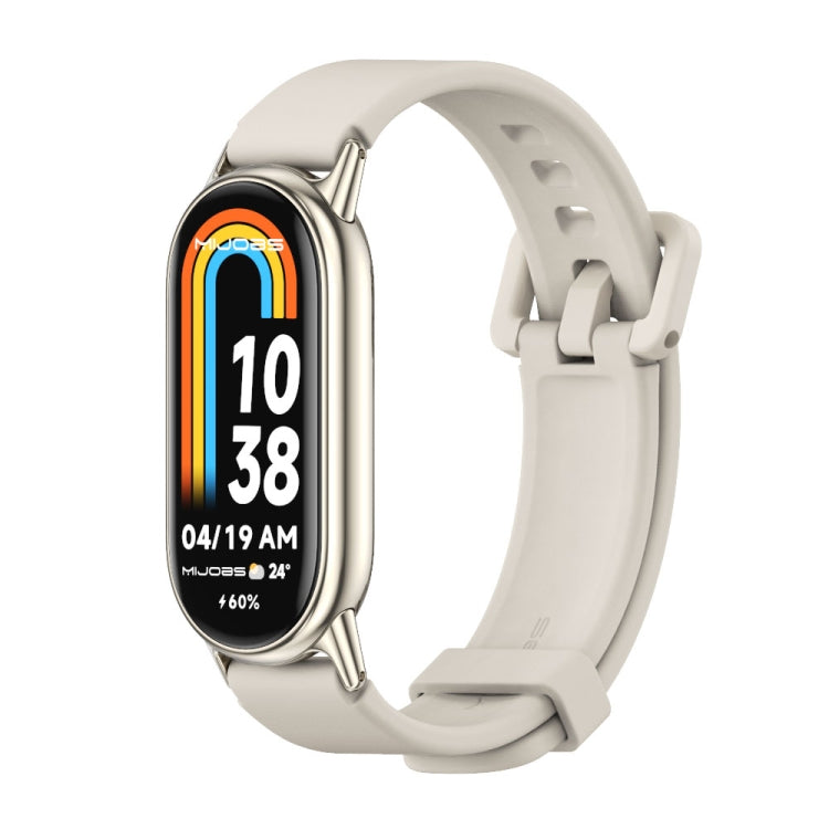 Watch Band – Silicone (Xiaomi Smart Band 10) For Xiaomi Smart Band 10 9 8 Grey+Light Gold