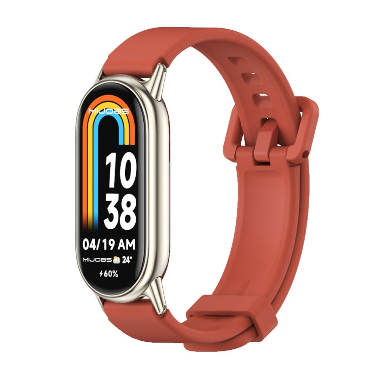Watch Band – Silicone (Xiaomi Smart Band 10) For Xiaomi Smart Band 10 9 8 Orange+Light Gold