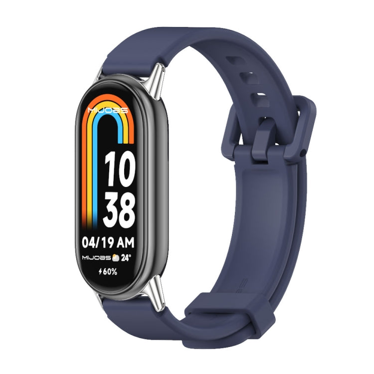 Watch Band – Silicone (Xiaomi Smart Band 10) For Xiaomi Smart Band 10 9 8 Midnight Blue+Silver
