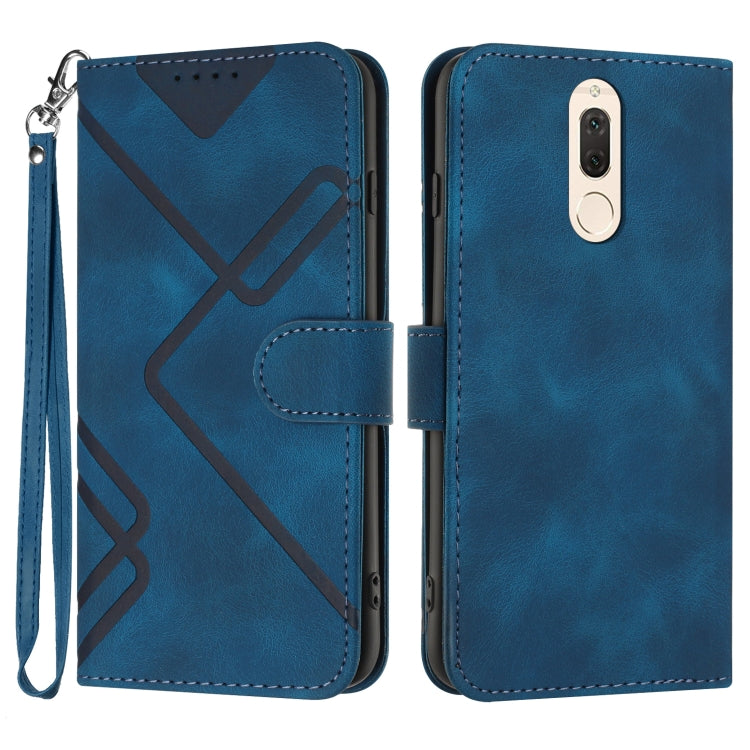 Line Pattern Skin Feel Leather Phone Case – Wear-resistant, Lanyard, Card Slot, For Huawei P20 Pro, For Huawei P20 lite, For Huawei P smart 2018/Enjoy 7S, For Huawei Mate 10 Lite/Maimang 6 For Huawei Mate 10 Lite Maimang 6 Royal Blue