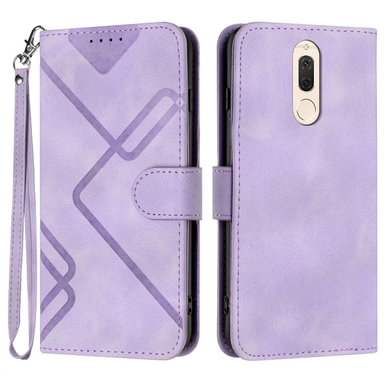 Line Pattern Skin Feel Leather Phone Case – Wear-resistant, Lanyard, Card Slot, For Huawei P20 Pro, For Huawei P20 lite, For Huawei P smart 2018/Enjoy 7S, For Huawei Mate 10 Lite/Maimang 6 For Huawei Mate 10 Lite Maimang 6 Light Purple