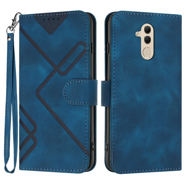 Line Pattern Skin Feel Leather Phone Case – Wear-resistant, Lanyard, Card Slot, For Huawei P30 Pro, For Huawei P smart 2019/nova lite 3, For Huawei Mate 20 Pro, For Huawei Mate 20 lite/Maimang 7 For Huawei Mate 20 lite Maimang 7 Royal Blue