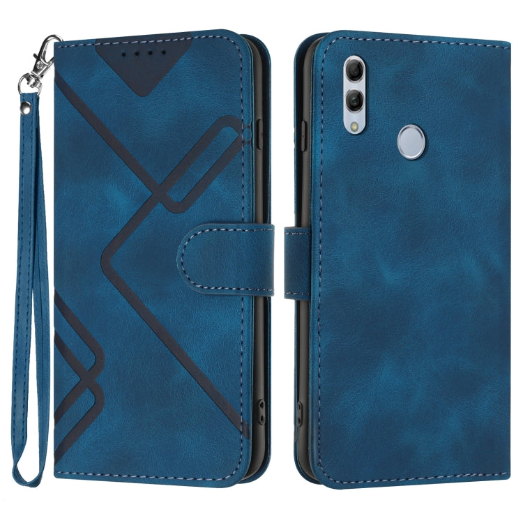 Line Pattern Skin Feel Leather Phone Case – Wear-resistant, Lanyard, Card Slot, For Huawei P30 Pro, For Huawei P smart 2019/nova lite 3, For Huawei Mate 20 Pro, For Huawei Mate 20 lite/Maimang 7 For Huawei P smart 2019 nova lite 3 Royal Blue