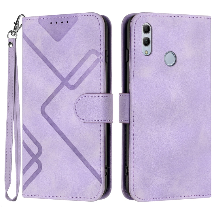 Line Pattern Skin Feel Leather Phone Case – Wear-resistant, Lanyard, Card Slot, For Huawei P30 Pro, For Huawei P smart 2019/nova lite 3, For Huawei Mate 20 Pro, For Huawei Mate 20 lite/Maimang 7 For Huawei P smart 2019 nova lite 3 Light Purple