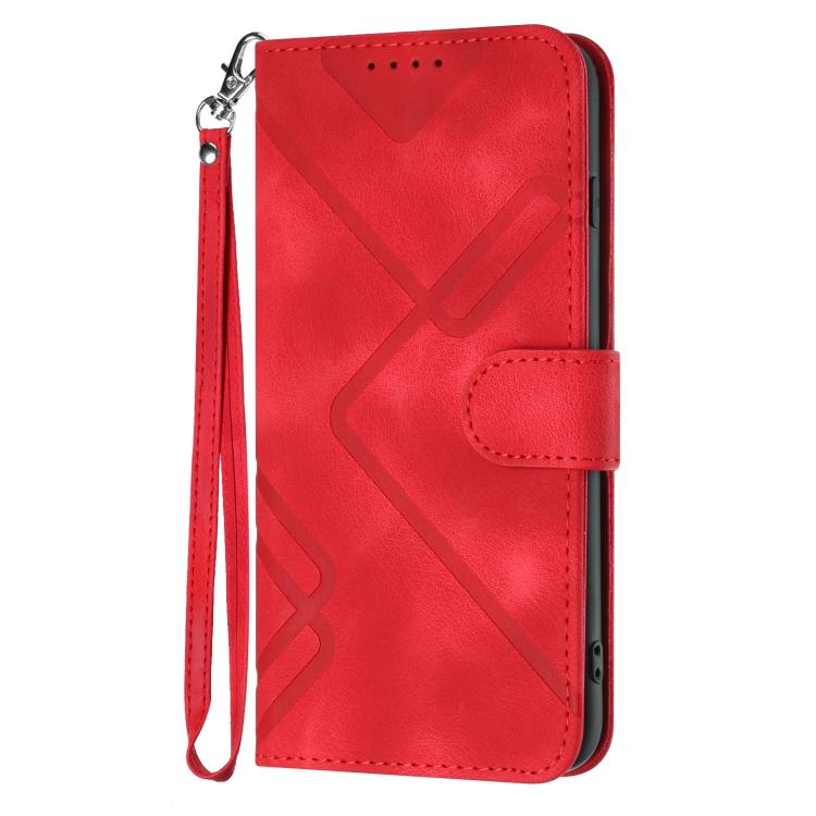 Line Pattern Skin Feel Leather Phone Case – Wear-resistant, Lanyard, Card Slot, For Huawei Enjoy 80 Plus, For Huawei Pura 80 5G, For Huawei Mate 70 Pro / Mate 70 Pro+, For Huawei Mate 70