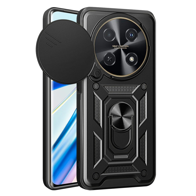 Sliding Camera Cover Design TPU+PC Phone Case – Wear-resistant, Magnetic, TPU, For Huawei nova 12i 4G Global For Huawei nova 12i 4G Global Black