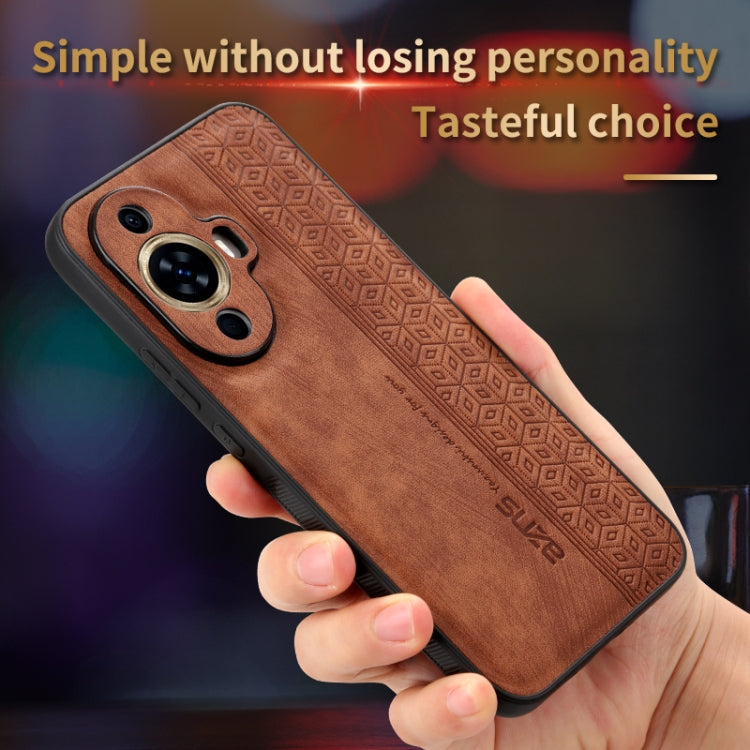 AZNS 3D Embossed Skin Feel Phone Case – Leather, TPU, For Huawei nova 11