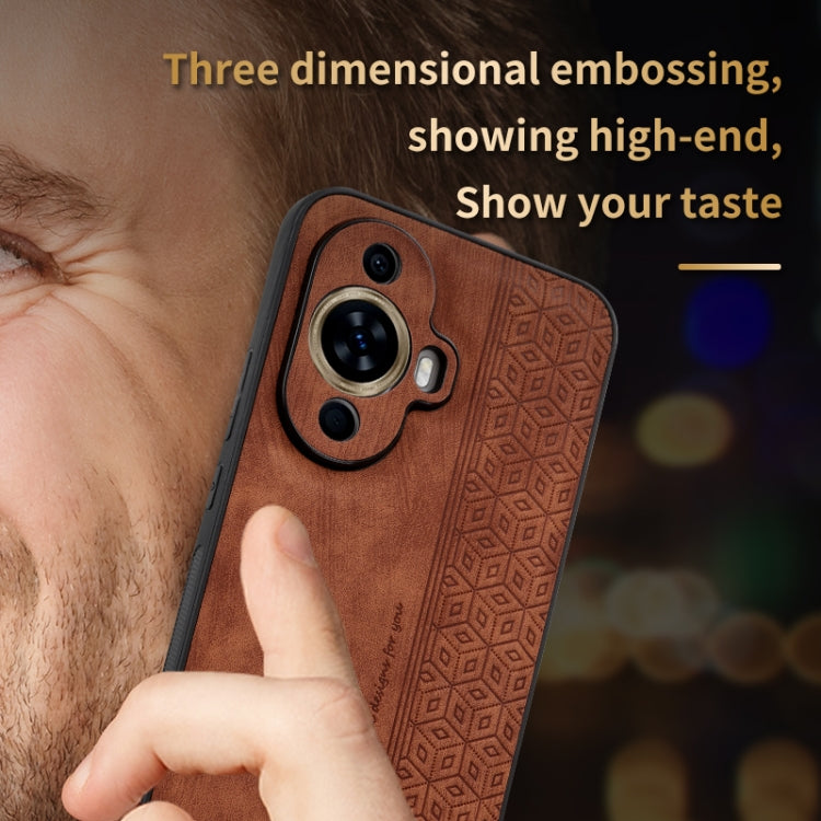 AZNS 3D Embossed Skin Feel Phone Case – Leather, TPU, For Huawei nova 11