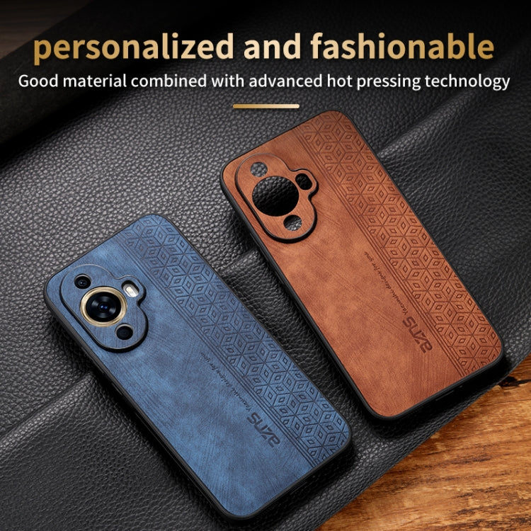 AZNS 3D Embossed Skin Feel Phone Case – Leather, TPU, For Huawei nova 11